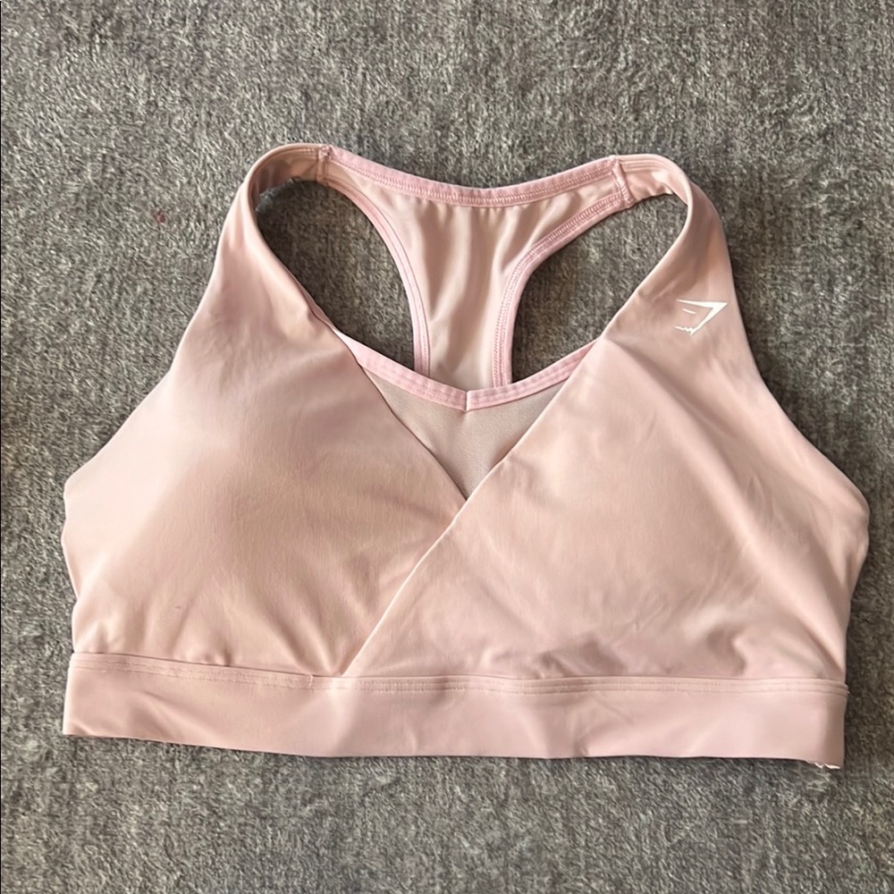 Gymshark Pink Seamless Sports Bra with Wide Straps